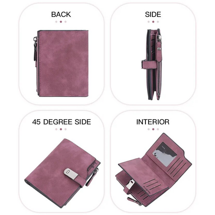 Magnetic Snap Short Wallet-Red-State of Style