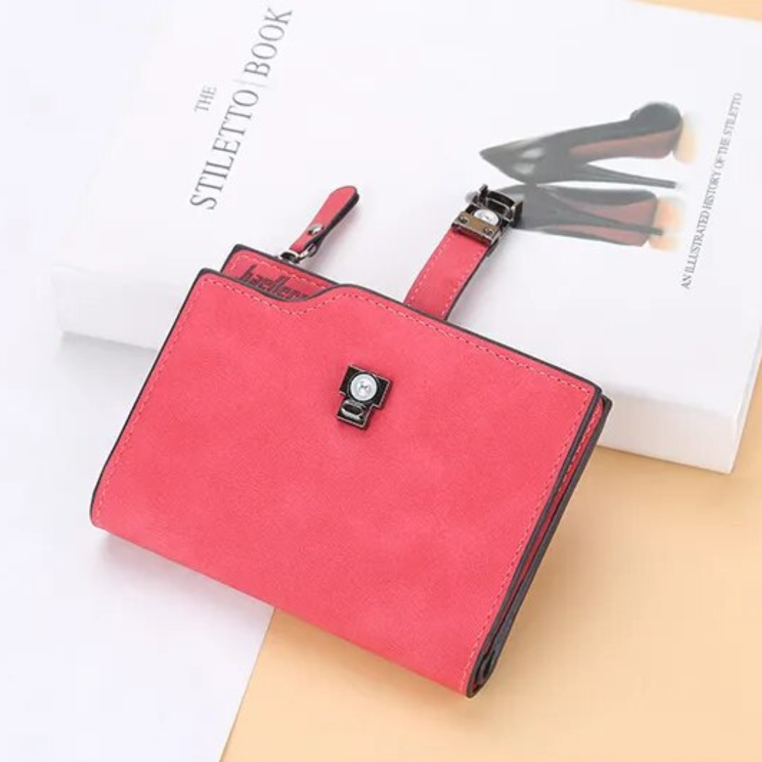 Magnetic Snap Short Wallet-Red-State of Style