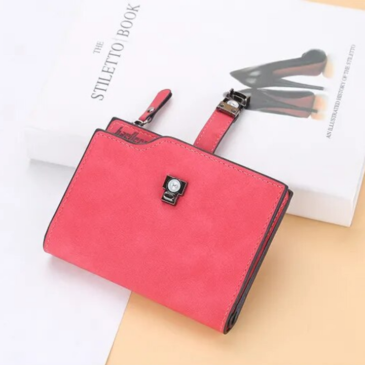 Magnetic Snap Short Wallet-Red-State of Style