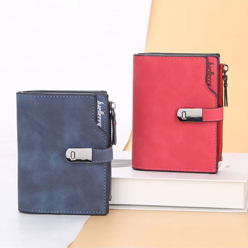 Magnetic Snap Short Wallet-Red-State of Style
