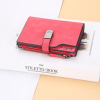 Magnetic Snap Short Wallet-Red-State of Style