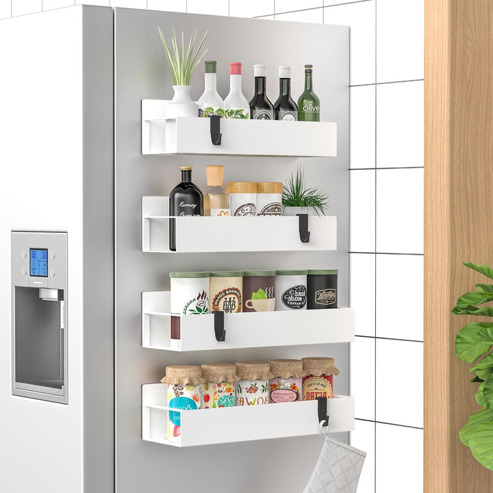 Magnetic Spice Rack Set of 4 – SpiceGrip-White-State of Style