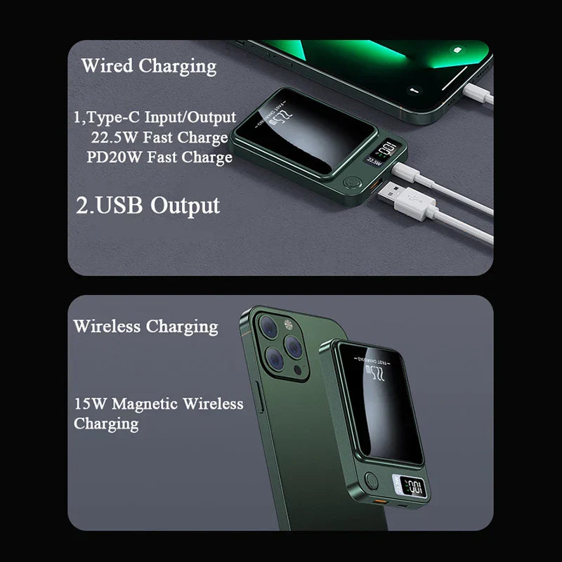 Magnetic Wireless Power Bank - MagCharge Mini-Green-State of Style