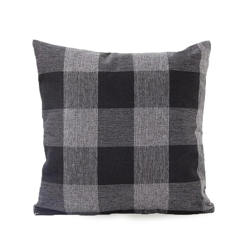 Cozy Checked Cushion Cover in Country Style – Autumn Plaid