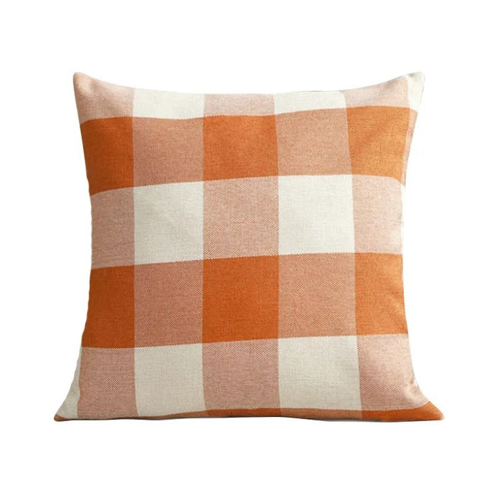 Cozy Checked Cushion Cover in Country Style – Autumn Plaid
