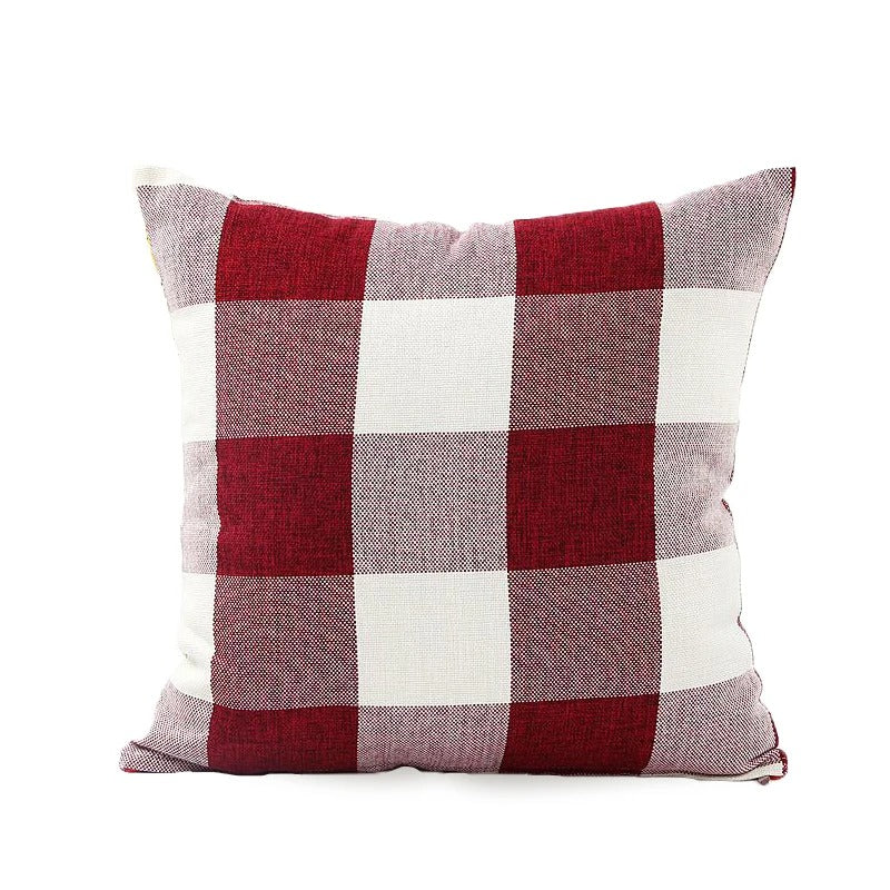 Cozy Checked Cushion Cover in Country Style – Autumn Plaid