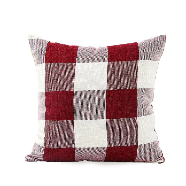 Cozy Checked Cushion Cover in Country Style – Autumn Plaid