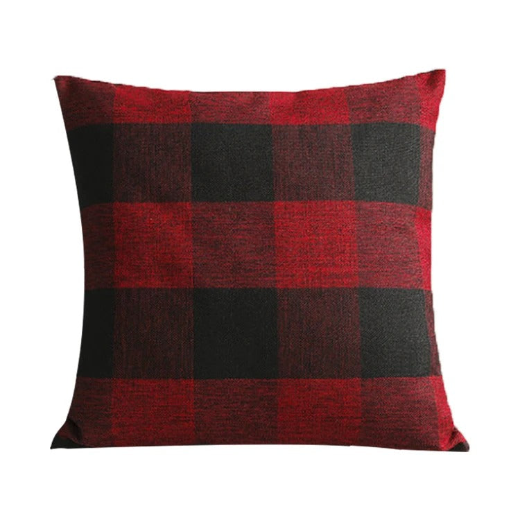 Cozy Checked Cushion Cover in Country Style – Autumn Plaid