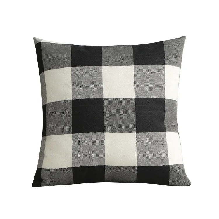 Cozy Checked Cushion Cover in Country Style – Autumn Plaid