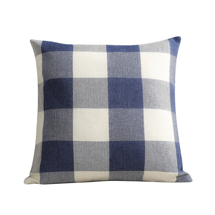 Cozy Checked Cushion Cover in Country Style – Autumn Plaid