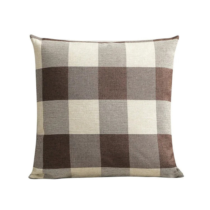 Cozy Checked Cushion Cover in Country Style – Autumn Plaid