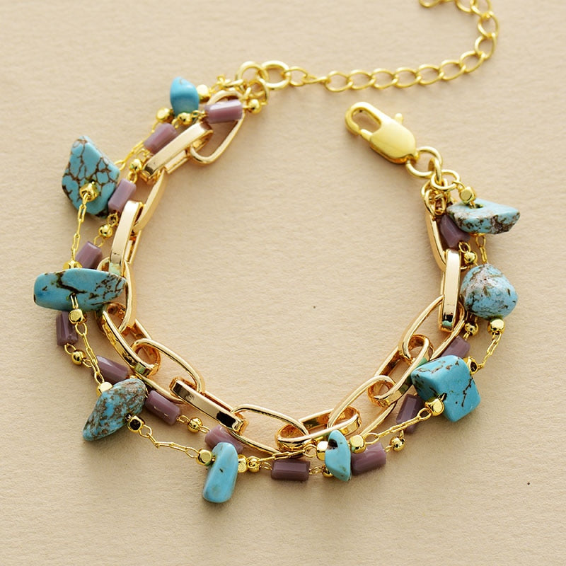 Layered Bracelet Turquoise & Opal – Isabelle