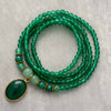 Vintage Green Onyx Calming Necklace - Elara