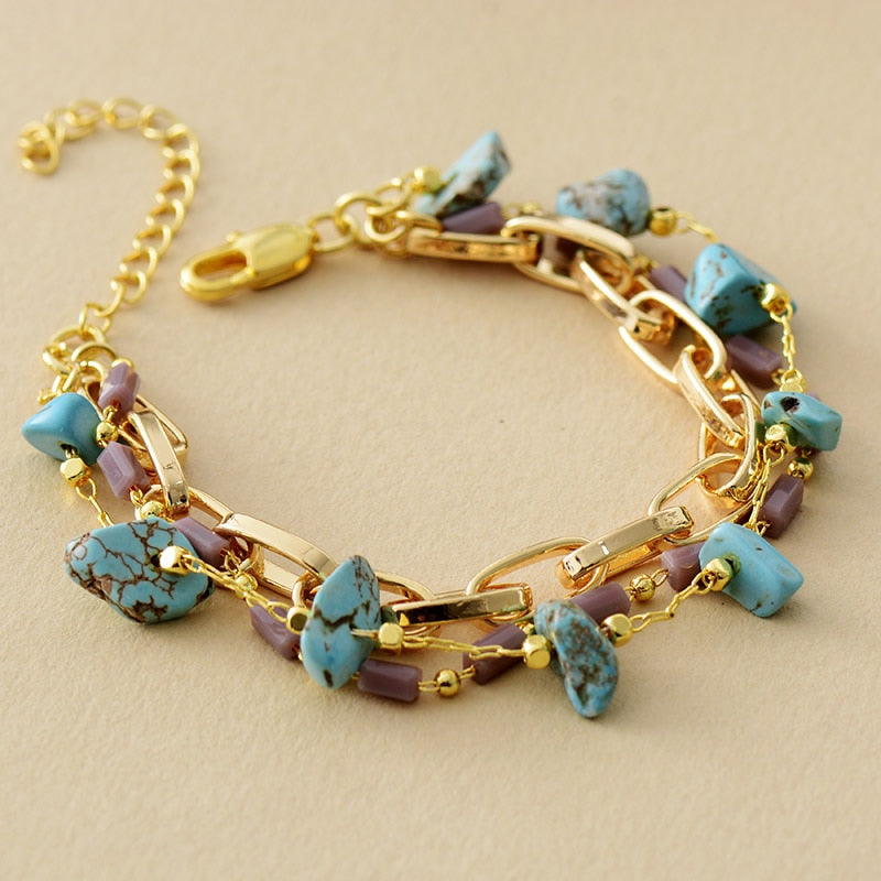 Layered Bracelet Turquoise & Opal – Isabelle