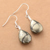 Reflective Pyrite Drop Earrings – Elara