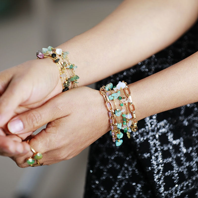 Layered Bracelet Turquoise & Opal – Isabelle