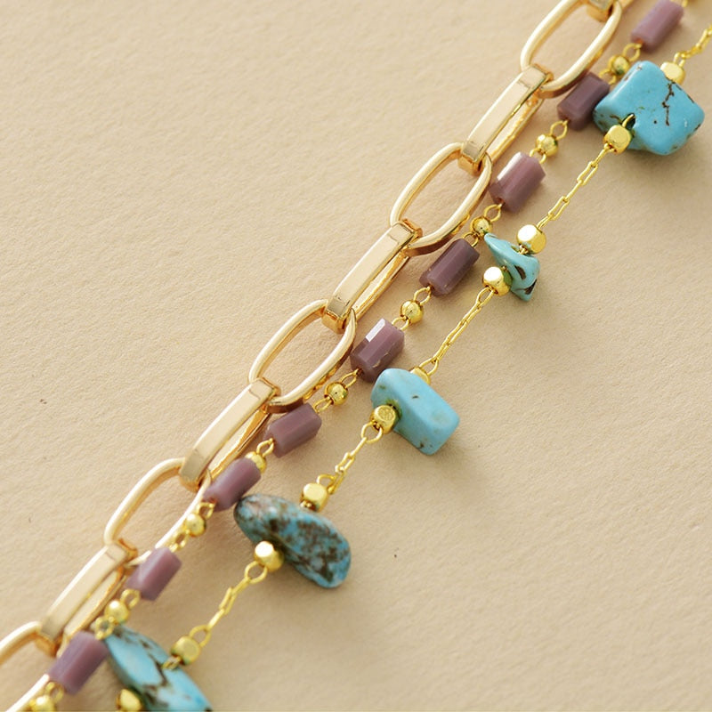 Layered Bracelet Turquoise & Opal – Isabelle