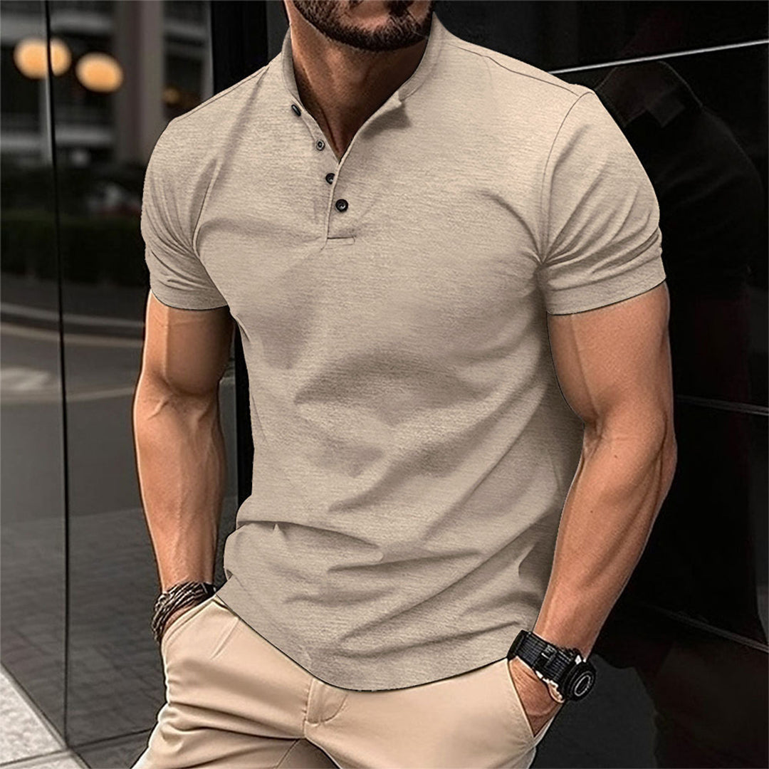 Maison - Stylish Polo Shirt for Men-Khaki-S-State of Style