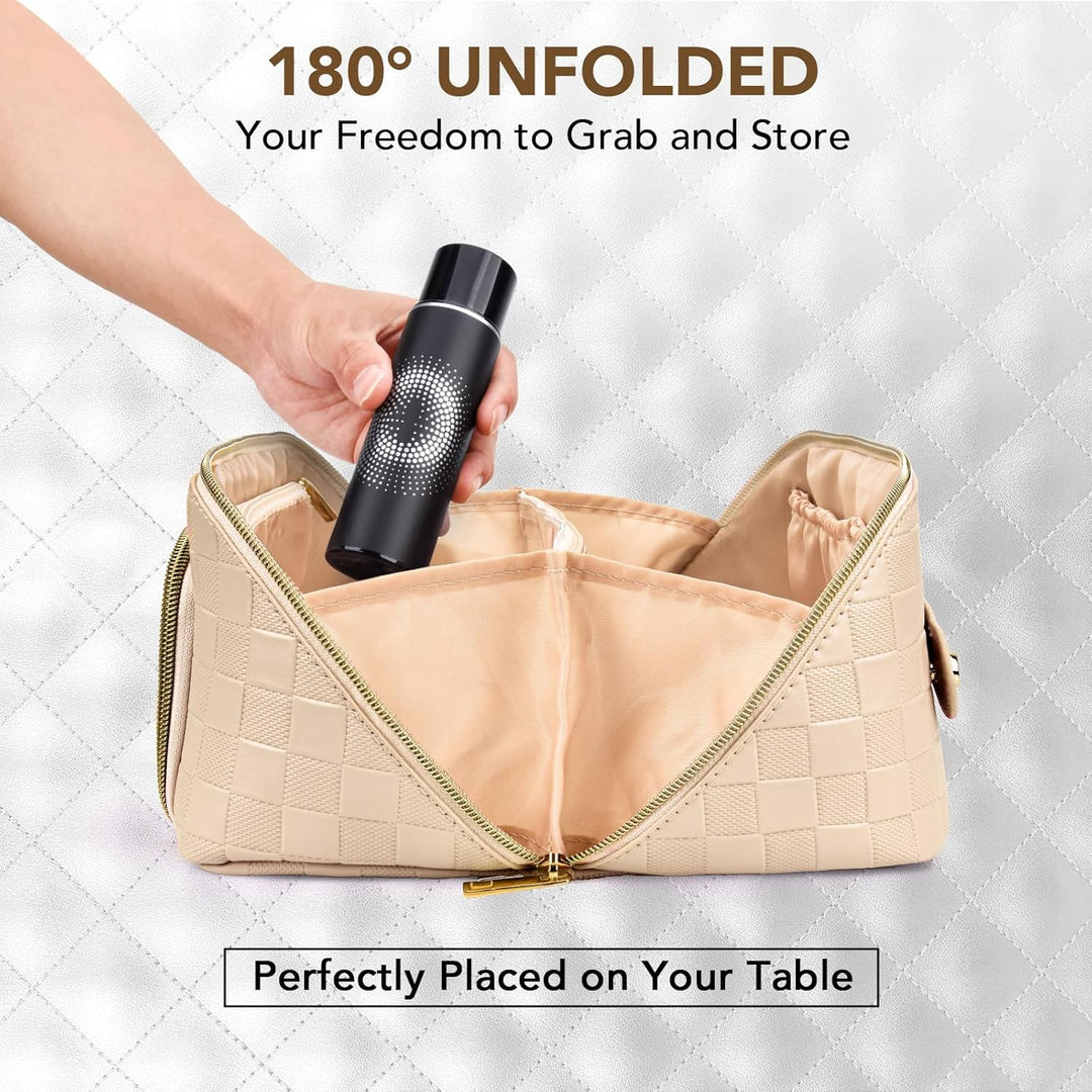 Make-up Bag – Large Capacity & Waterproof-Brown-State of Style