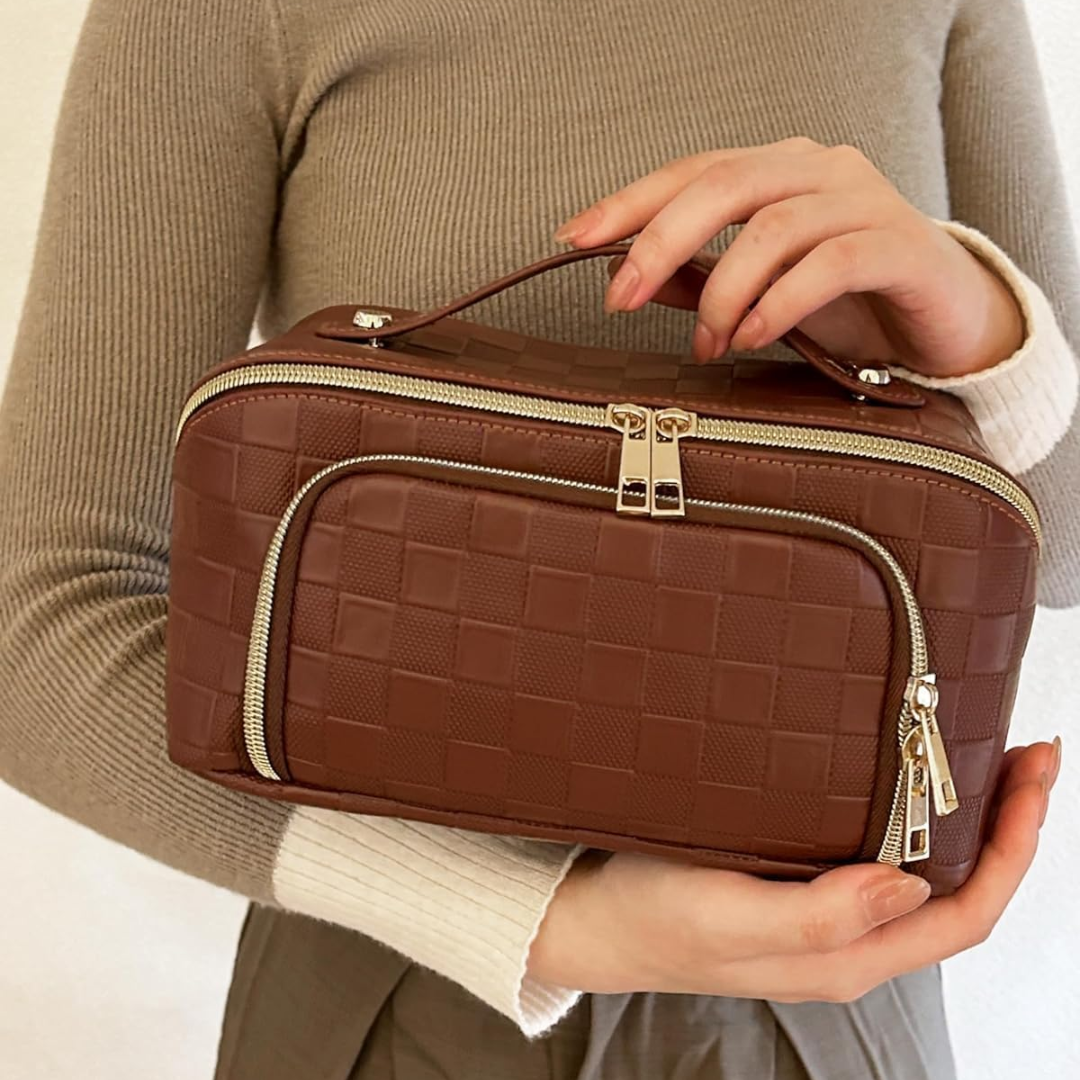 Make-up Bag – Large Capacity & Waterproof-Brown-State of Style