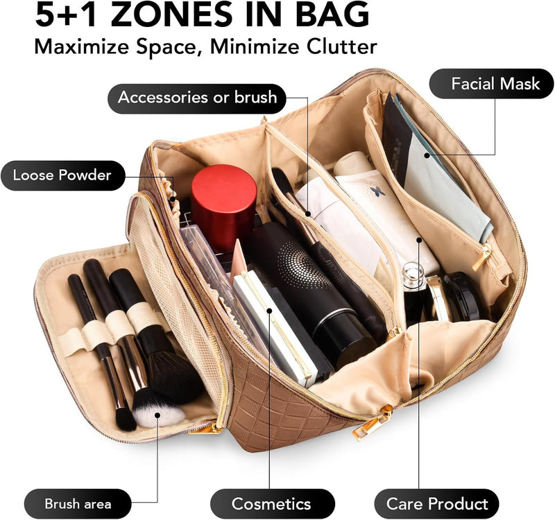Make-up Bag – Large Capacity & Waterproof-Brown-State of Style