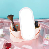 Make-up Case with LED Mirror - Lumivault-Pink-State of Style