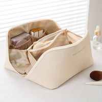 MAKEUP ORGANISER WITH ZIPPER – LUXURY TOILETRY BAG FOR TRAVEL-Brown-State of Style