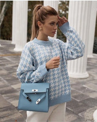 MannysSweater | Women's Stylish Knit Sweater-Blue-S-State of Style