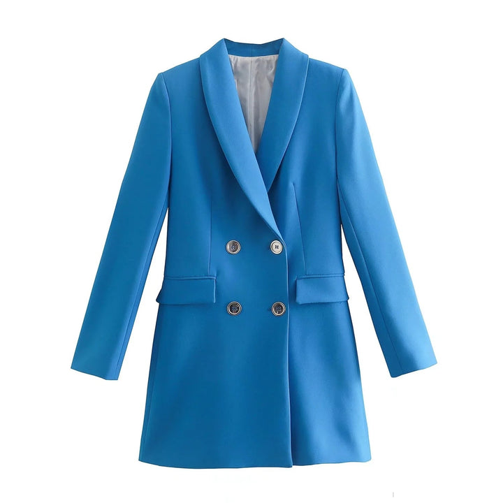 MargaretsBlazer | Women's Elegant Long-Sleeve Blazer-Blue-XS-State of Style
