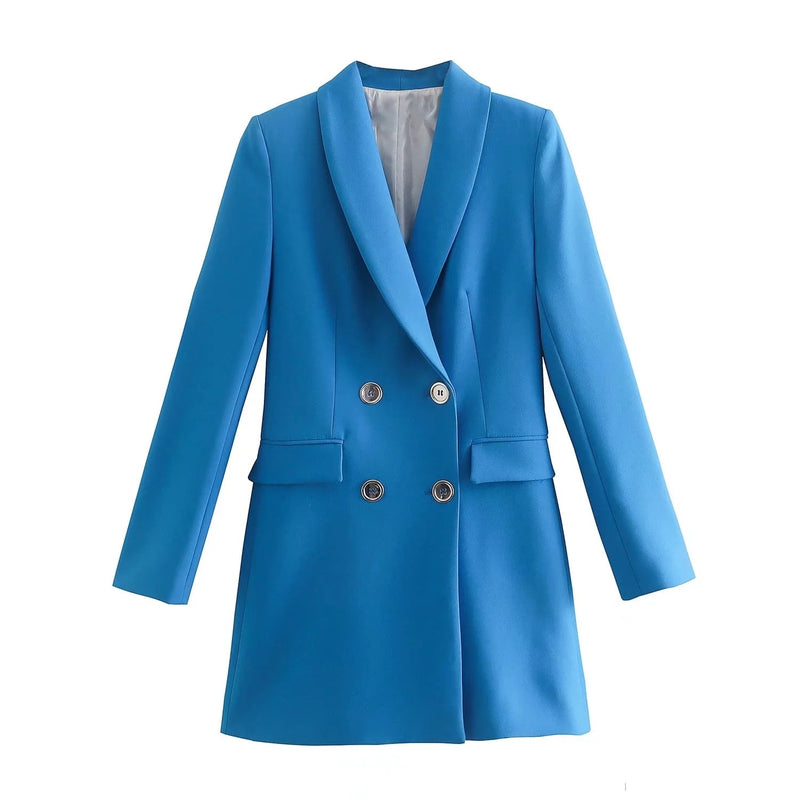 MargaretsBlazer | Women's Elegant Long-Sleeve Blazer-Blue-XS-State of Style