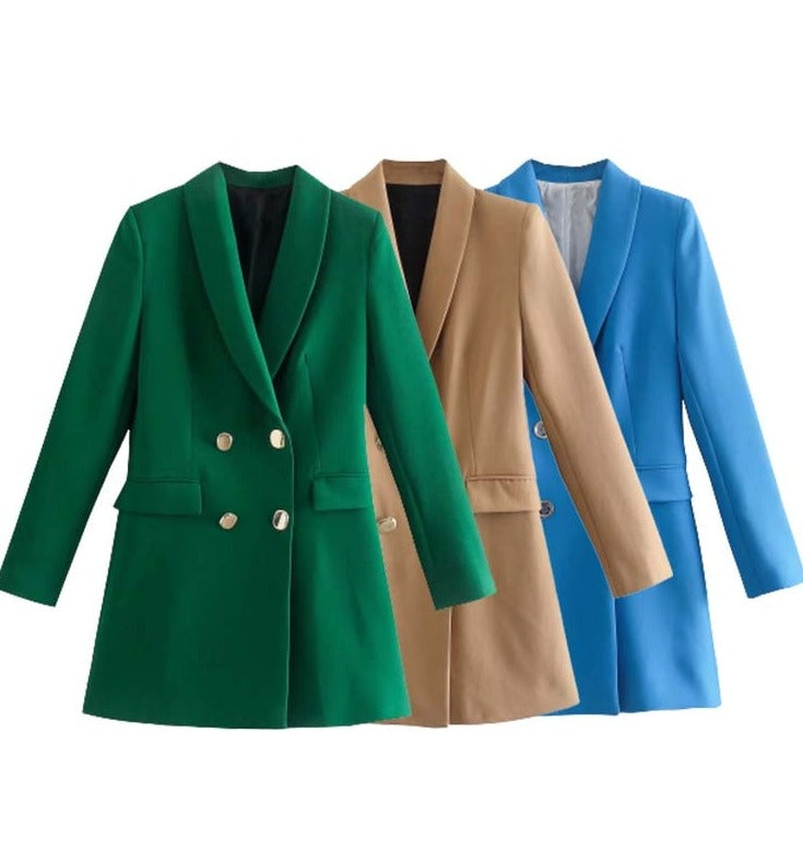MargaretsBlazer | Women's Elegant Long-Sleeve Blazer-Green-XS-State of Style