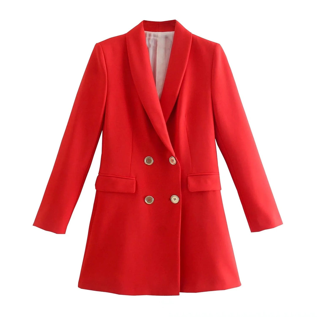 MargaretsBlazer | Women's Elegant Long-Sleeve Blazer-Red-XS-State of Style