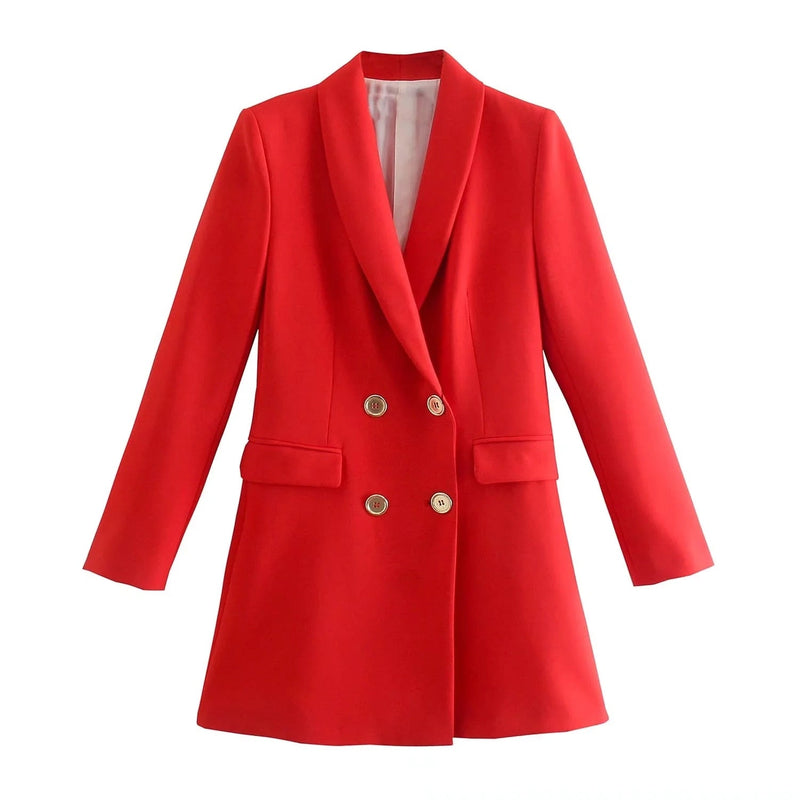 MargaretsBlazer | Women's Elegant Long-Sleeve Blazer-Red-XS-State of Style