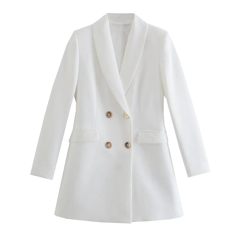MargaretsBlazer | Women's Elegant Long-Sleeve Blazer-White-XS-State of Style