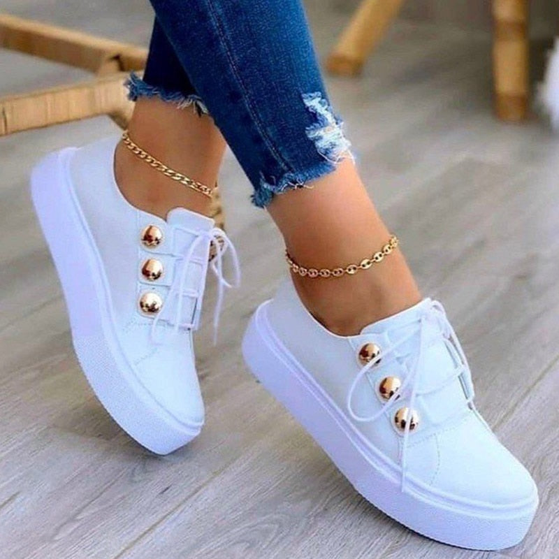 MargarietSneaks | Women's Versatile Casual Sneakers-White-5.0-State of Style