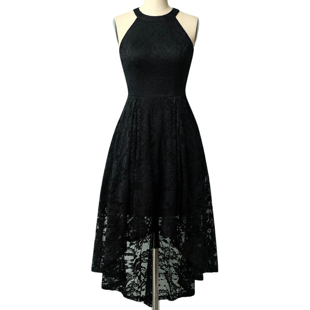 Marie Asymmetrical Hem Halter Dress | Chic and Unique-Black-XS-State of Style