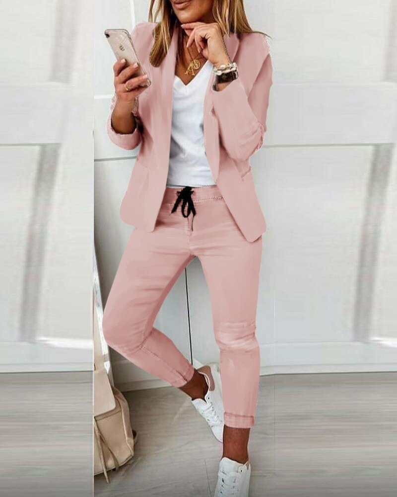 Marie-Louise Suit | Perfect for Both Business & Casual Wear-Pink-S-State of Style