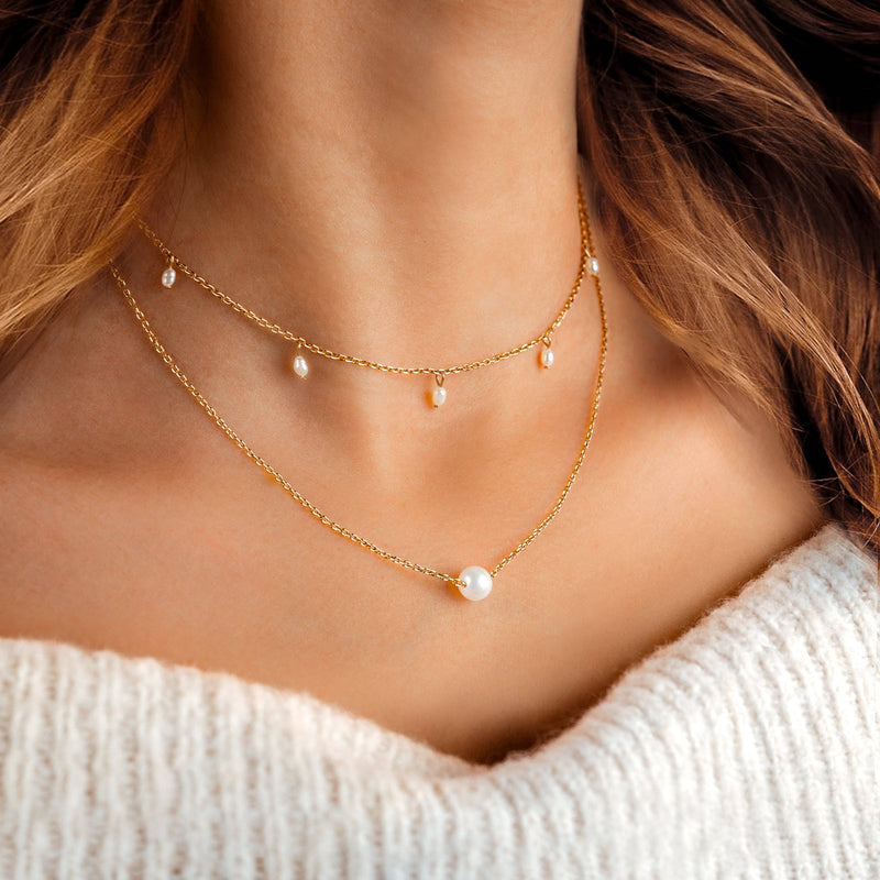 Marie Sea Pearl Necklace-Gold-State of Style