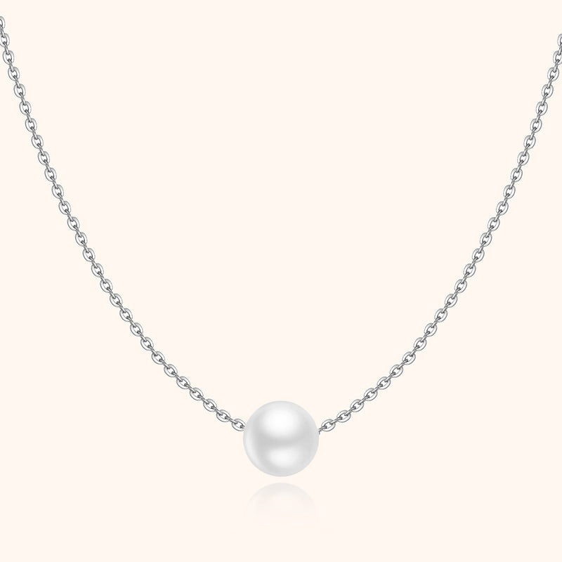 Marie Sea Pearl Necklace-Silver-State of Style