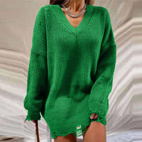 MariesDress | Women's Cosy Knit Sweater Dress-Green-S-State of Style