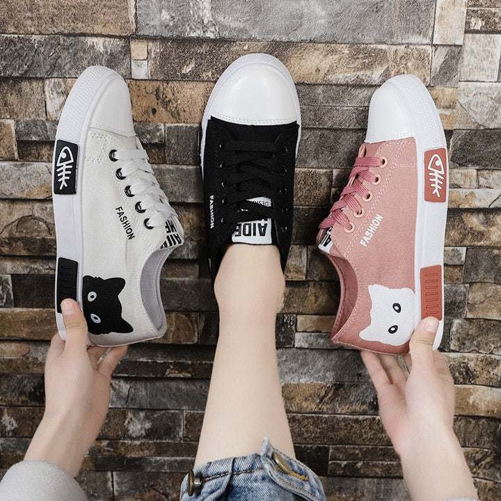 MarijesSneakers | Unisex Canvas Sneakers-Black-3.5-State of Style