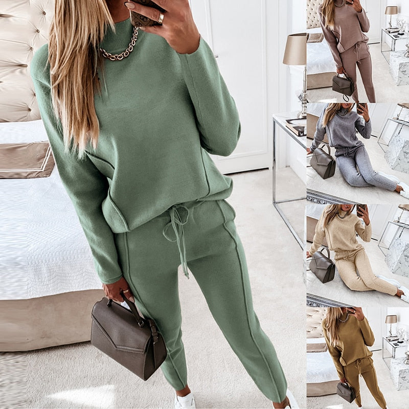 MarissasPak | Women's Drawstring Tracksuit-Green-S-State of Style
