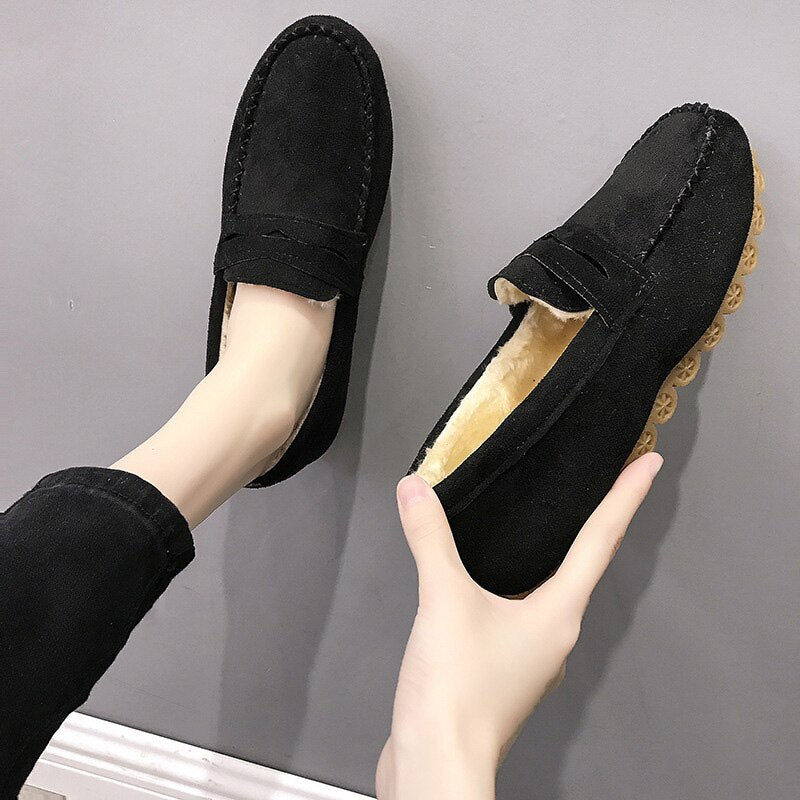 MarliesLoafers | Women's Slip-On Loafers-Black-4.5-State of Style