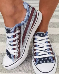 MarliesSneaks | Women's Casual Sneakers-Red Blue-3.5-State of Style