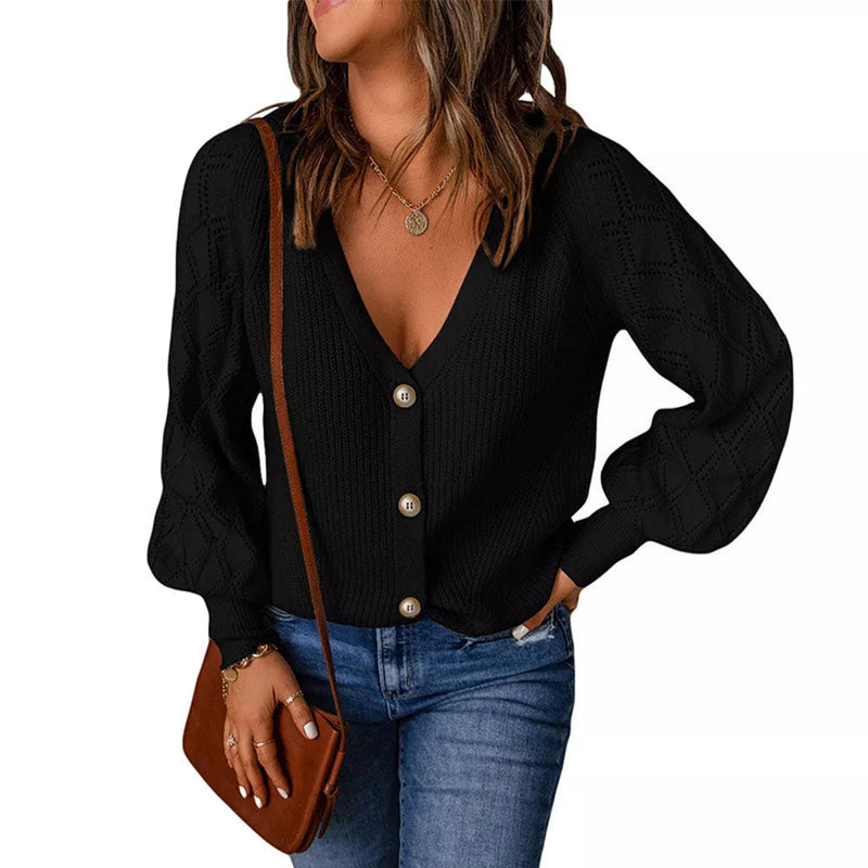 MarloesCardigan | Women's Soft Knit Cardigan-Black-S-State of Style