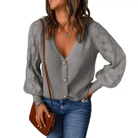 MarloesCardigan | Women's Soft Knit Cardigan-Grey-S-State of Style