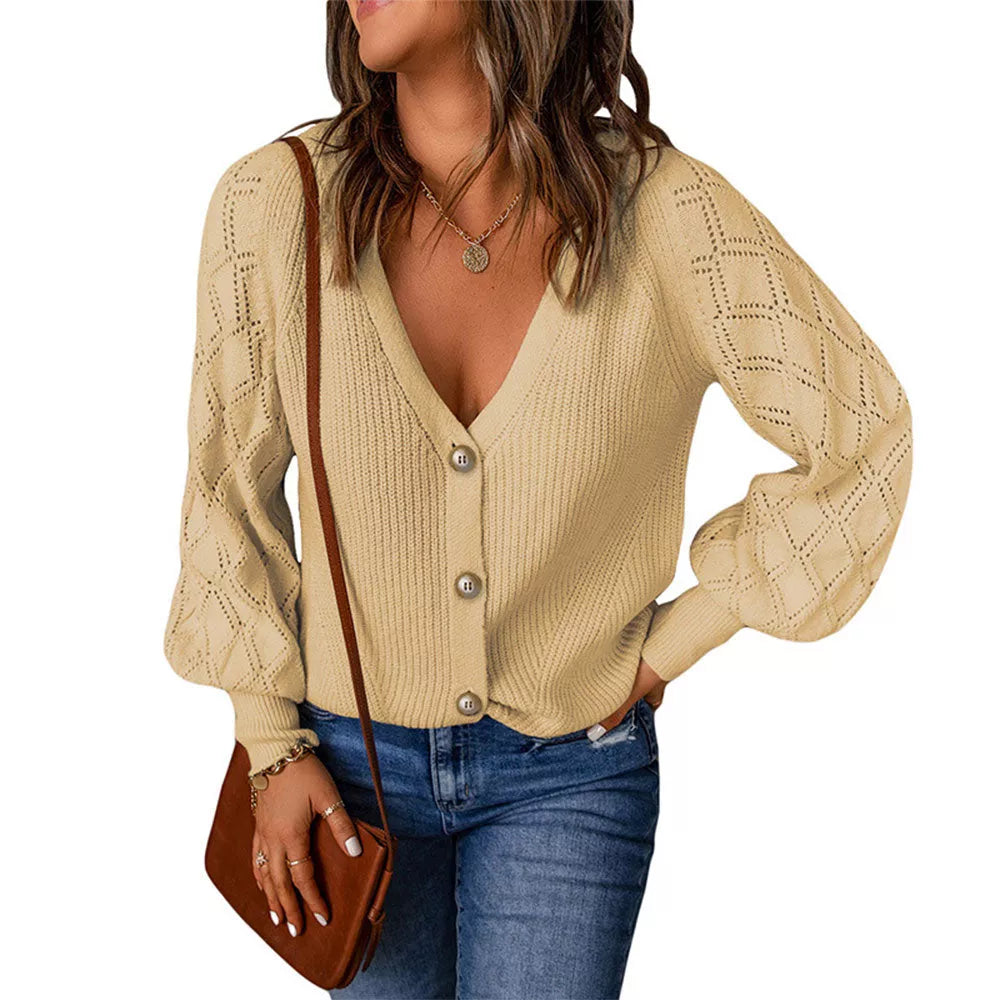 MarloesCardigan | Women's Soft Knit Cardigan-Khaki-S-State of Style