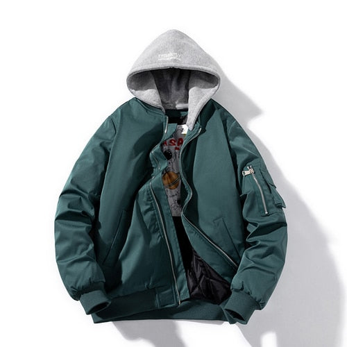 MartJacket | Men's Bomber Jacket-Dark Green Thick-M-State of Style