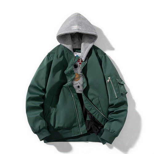 MartJacket | Men's Bomber Jacket-Dark Green Thin-M-State of Style