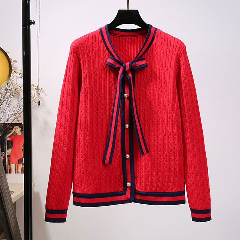 MartjesVest | Women's Warm Knit Cardigan-Red-One size fits all-State of Style